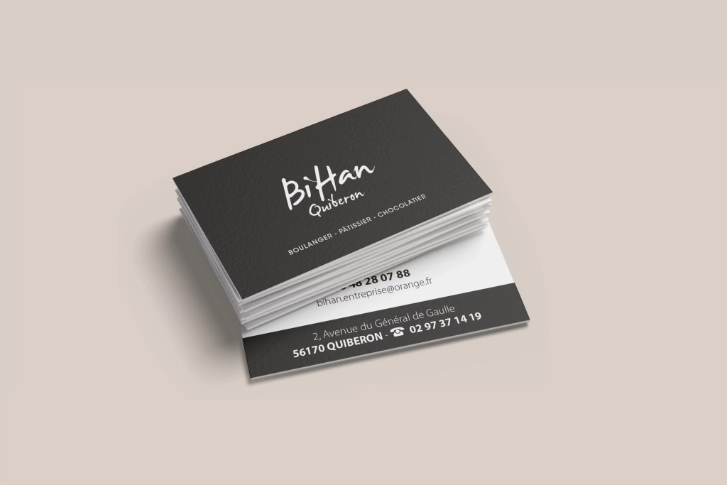 Cartes de visite Bihan Quiberon, une réalisation de l’atelier ACM